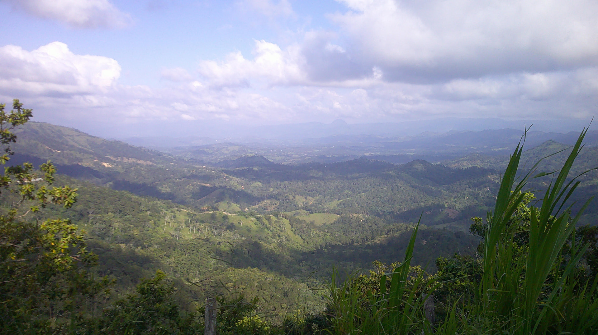 Green mountain valley in the Dominican Republic